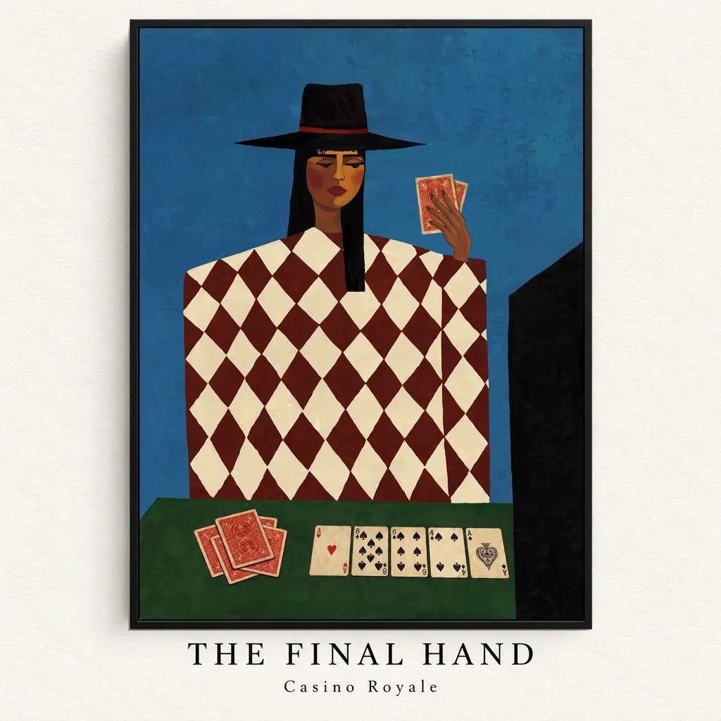 The Final Hand – Casino Royale, named artwork on textured white background