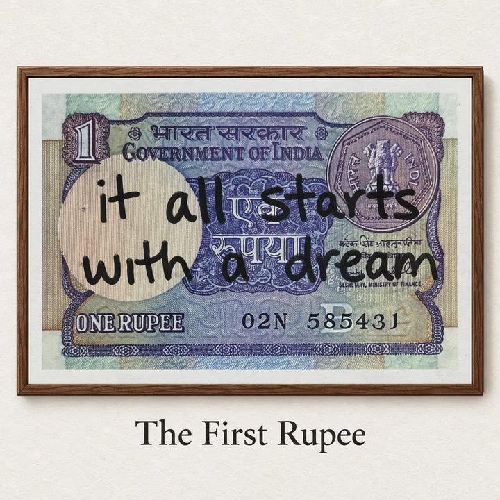 The First Rupee – named product mockup