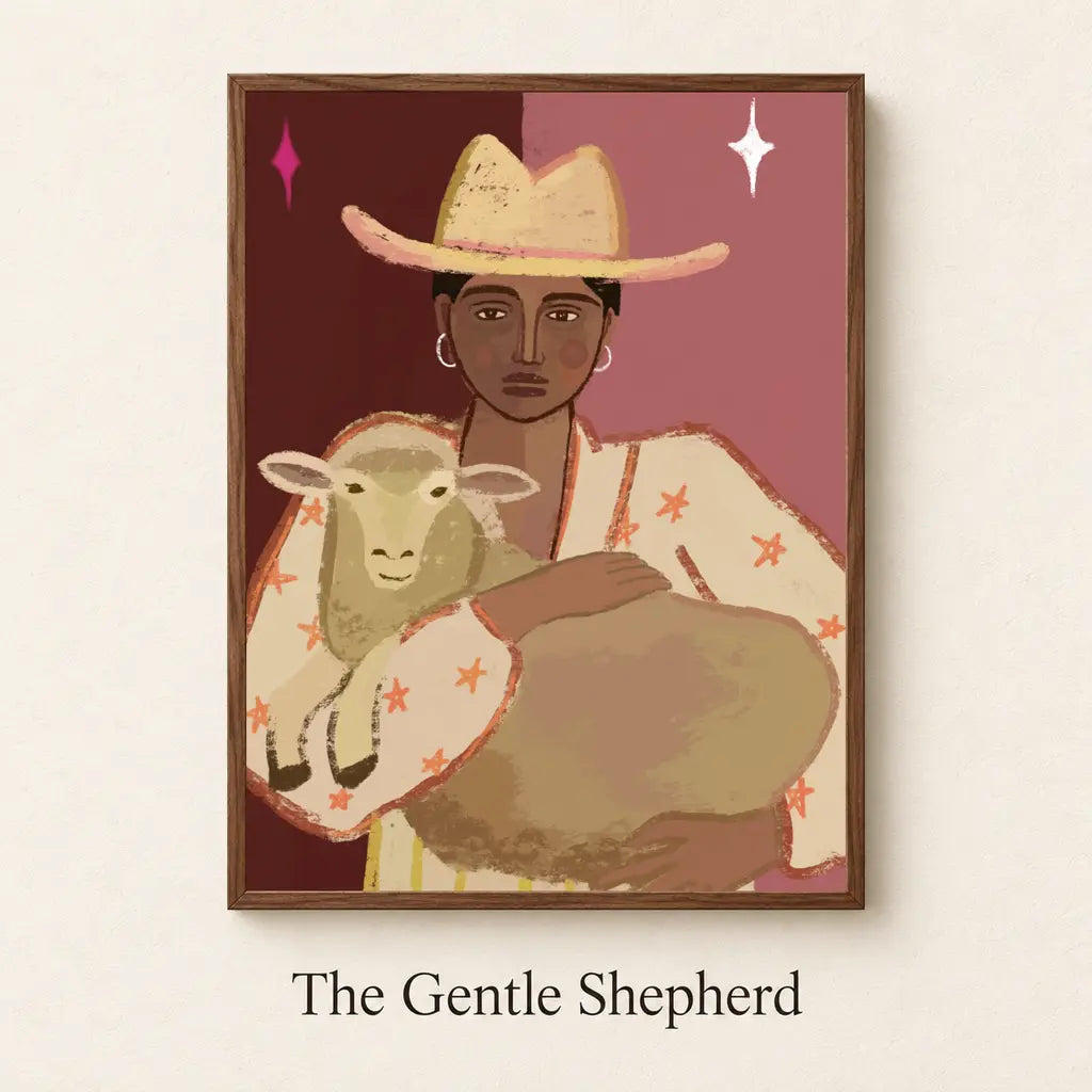 The Gentle Shepherd – named product mockup