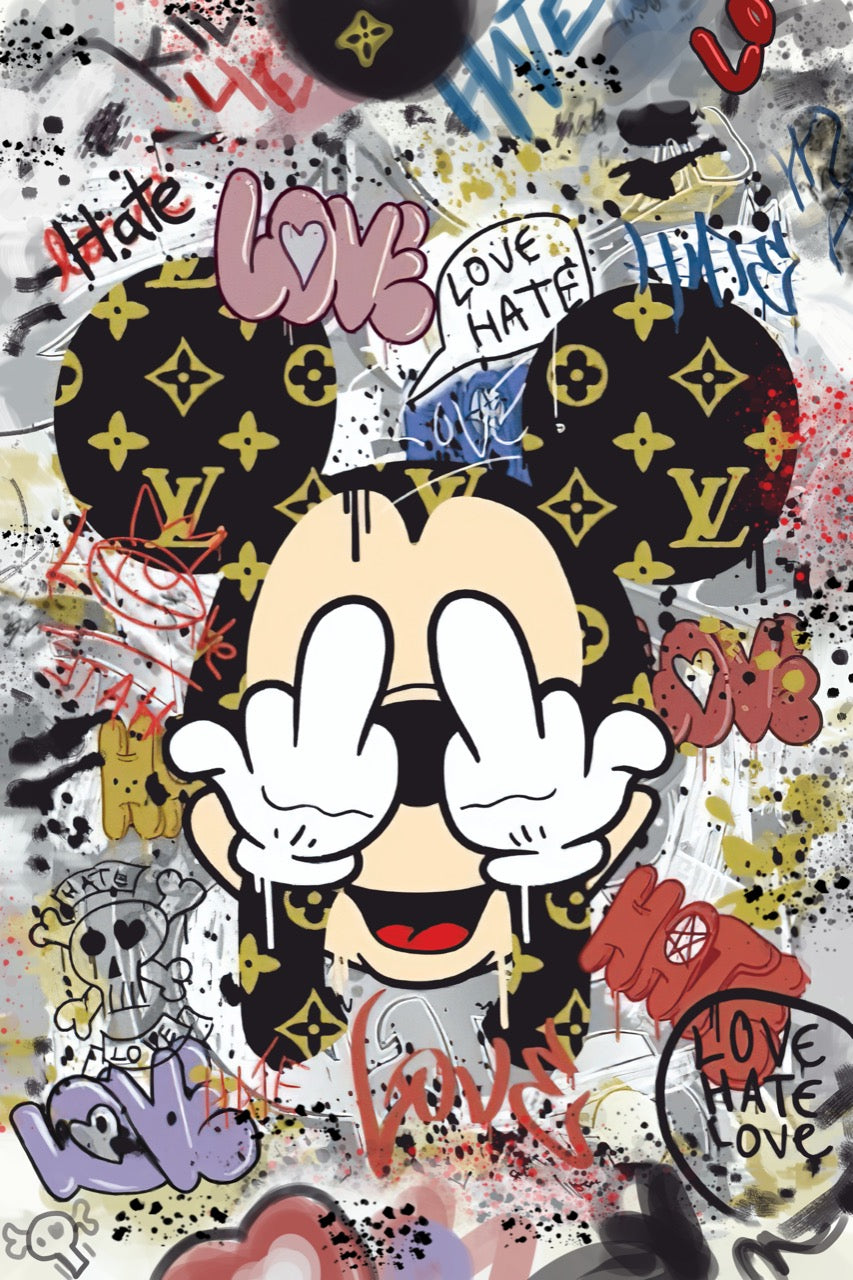 Mickey Mouse Canvo - LV Canvas Wall Art - Cartoon Canvas Painting - Canvo  India